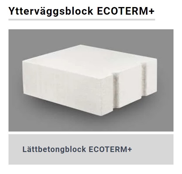 Lättbetongblock ECOTERM+